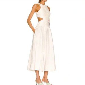 AJE Introspect Pleated Cut-Out Midi Dress NWT